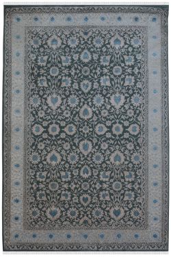 Gray Floral Embossed Area Rug