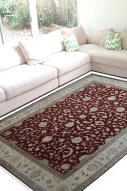 Maroon Rug Floral Kali motif