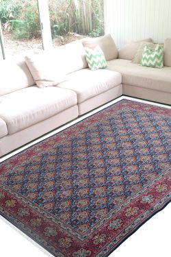 Tabriz Large Area Blue Handknotted Carpet