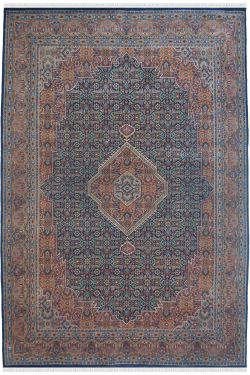 Rust Blue Bidjar Wool Carpet