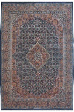 Rust Blue Bidjar Wool Carpet