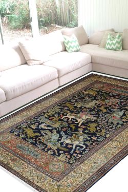 Signature Chaar Ghoda Silk Wall Hanging Rug