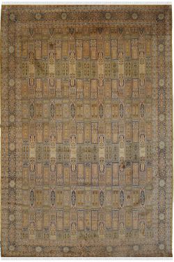 Kiss of Gold Qum Kashmir Silk Carpet