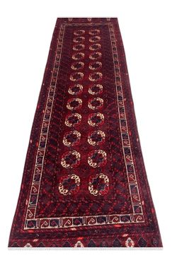 Afghan Maroon Bokhara Handmade Runner Rug