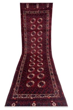 Afghan Maroon Bokhara Handmade Runner Rug