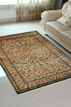 All Over Leaf Kashan Silk Area Rug