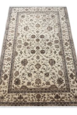 All over Floral Cream Kashan Handmade Carpet 
