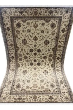 All over Floral Cream Kashan Handmade Carpet 