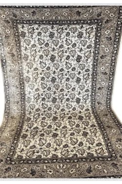 All Over Ivory Kashan Handknotted Rug