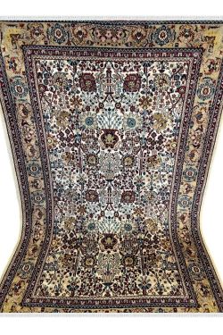 All over Tabriz Pattern Handknotted Kashmir Wool Carpet