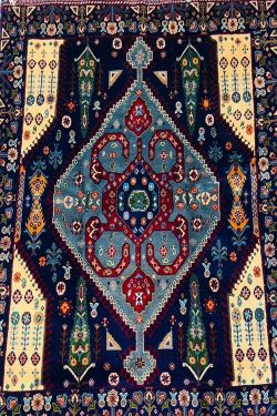 Cobalt Blue Handknotted Afghani Carpet