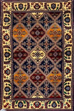 Multi-color Caucasian Afghani Handknotted Rug