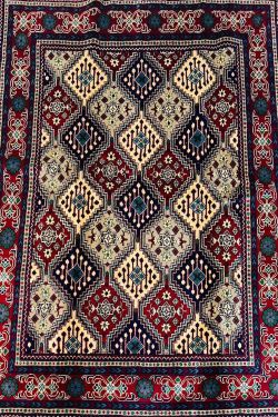 Diagonal Deux Afghani Handknotted Rug