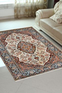 Diamond Cream Kashan Area Rug