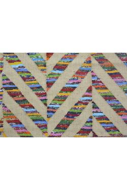 Vibrant Waves Handmade Chindi Dhurrie