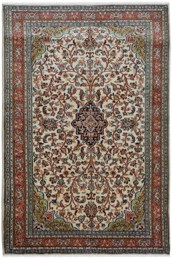 Floral Kashan Silk Handknotted Carpet