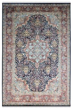 Jewel Medallion Silk on Cotton Carpet