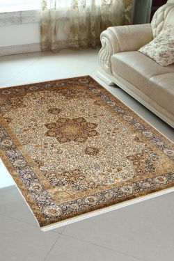 Ivory Shalom Kashan Pure Silk Carpet