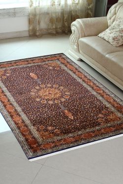 Shah Blue Aradabil Pure Silk Area Rug