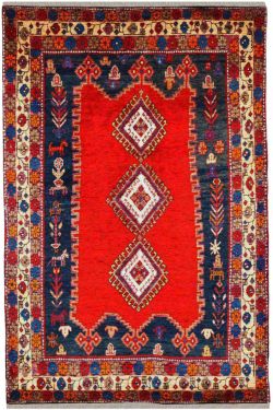 Rouge Irani Afghan Area Rug