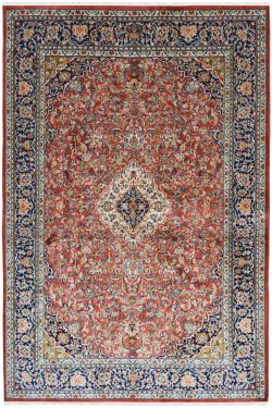 Ivory Diamond Medallion Silk Area Rug