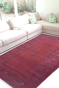 Maroon Afghani Medium Carpet