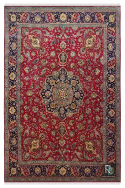 Red Central Medallion Wool Persian Carpet