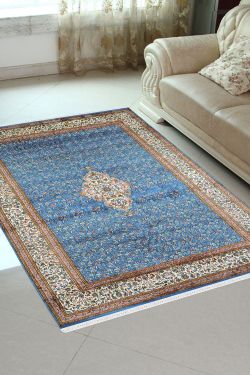 Turquoise Medallion Classic Silk Carpet