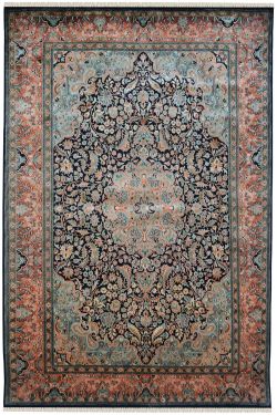 Kashan Royal Blue Traditional Handmade Carpet