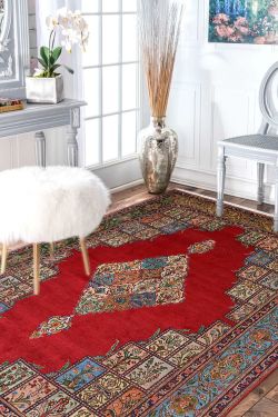Hamadan Lal Diamond Persian Wool Carpet Size 10 X 13 Feet