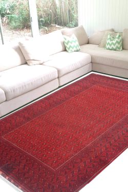 Rouge Red Afghani Area Rug