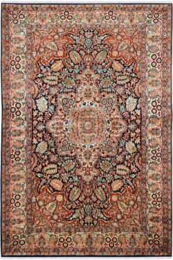 Ivory Mukut Handknotted Silk Area Rug 