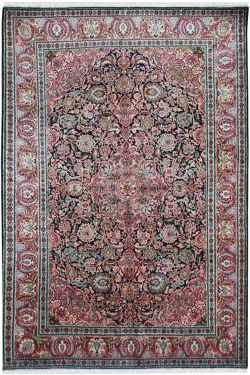 Kashan Gulab Floral Silk Rug