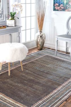 Snake Print Wool Area Rug 