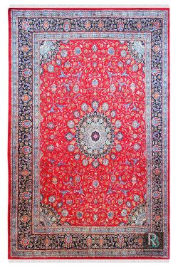 Kashan Large Red Wool Oriental Carp