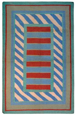 Stripe Diagonal Handmade woolen Dhurrie