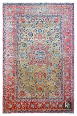 Floral Mehndi Kashan Wool Rug