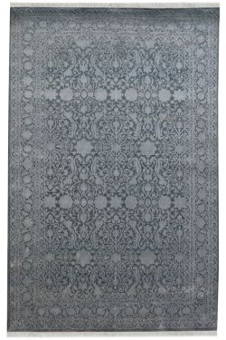 Gray Embossed Paisley Area Rug