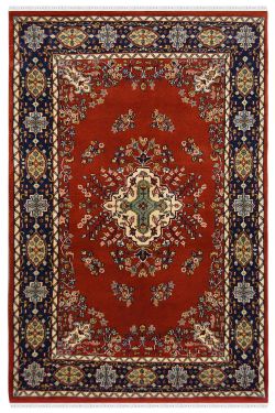 Center Diamond Kashan Wool Area Rug