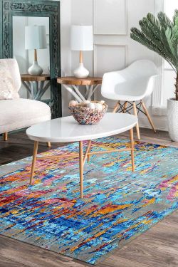 Sky Rainbow Modern Wool Carpet