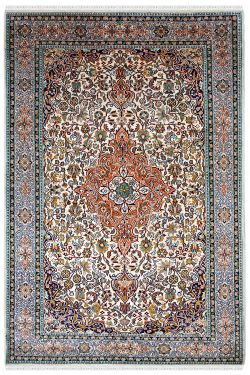 Flora Kashan Handknotted Silk Area Rug