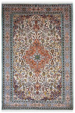 Flora Kashan Handknotted Silk Area Rug