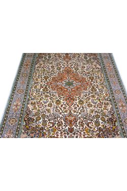 Flora Kashan Handknotted Silk Area Rug