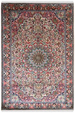 Persian Ardabil Handknotted Indian Silk Rug