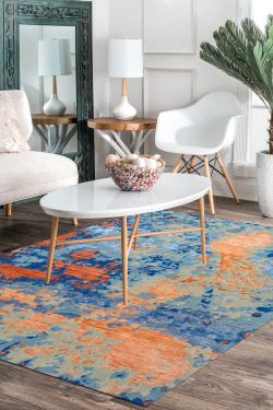 Orange spray Handmade Modern Carpet