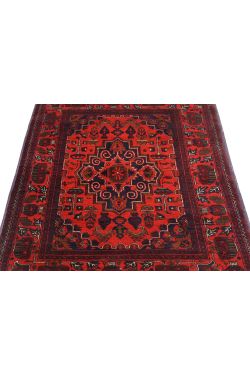 laal Medallion Afghan Area Rug