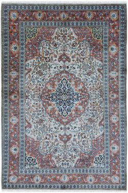 Isfahan Medallion Handknotted Silk Carpet