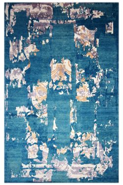 Blue Ocean Handknotted Wool Area Rug