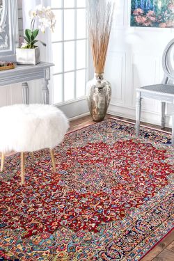 Classic Red Queen Handknotted Wool Area Rug