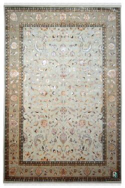 Ivory Fleur Silver Handmade Wool Area Rug